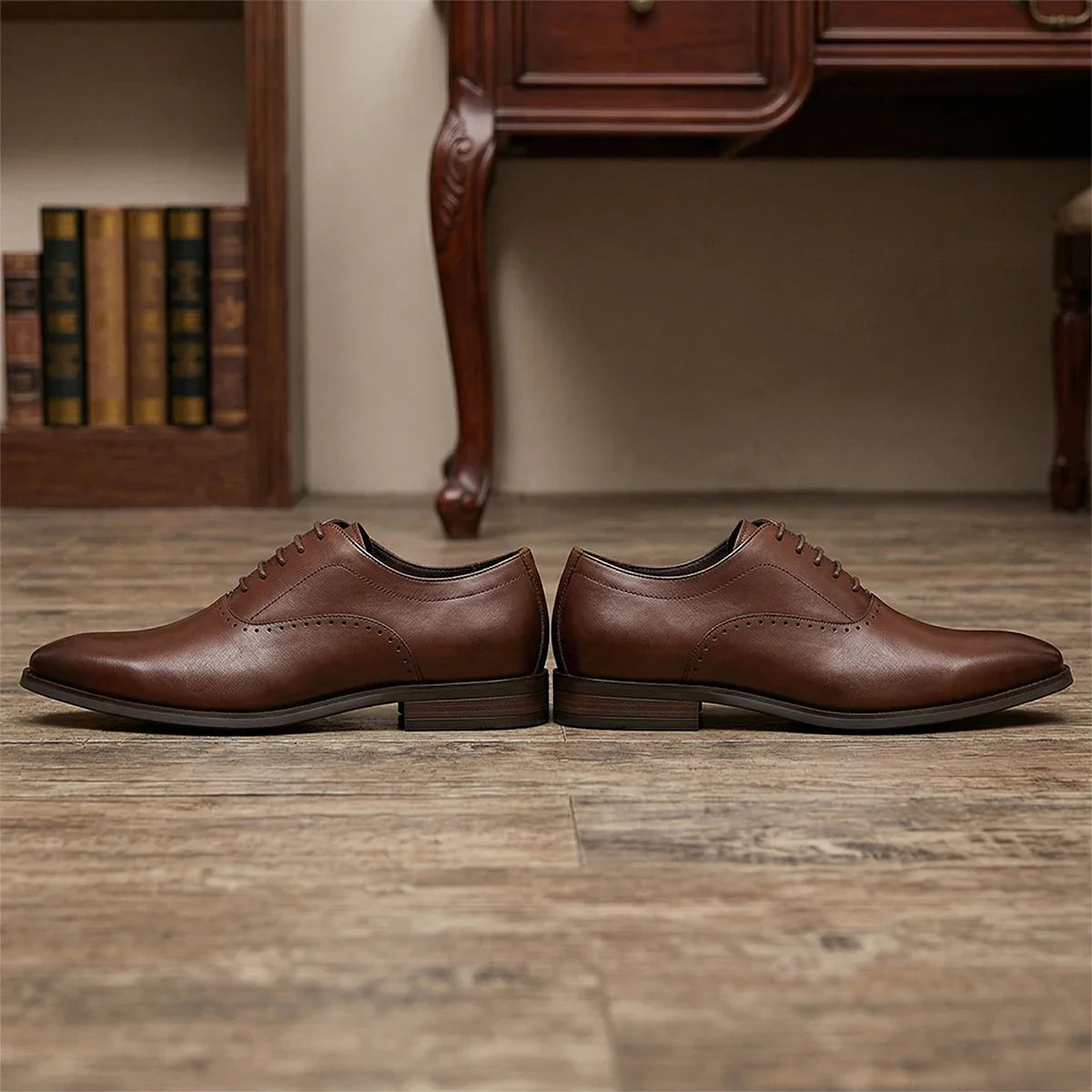 Men's Top Layer Cow Leather Formal Shoes Business Dress Office Comfortable Breathable Leather Lining Wedding Shoes
