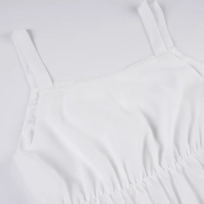 Sweet Lace Patchwork Bandage Ruffles Trim A-Tops Women's Solid Sheer Button Front Squre Neck Camisole All Match Vest