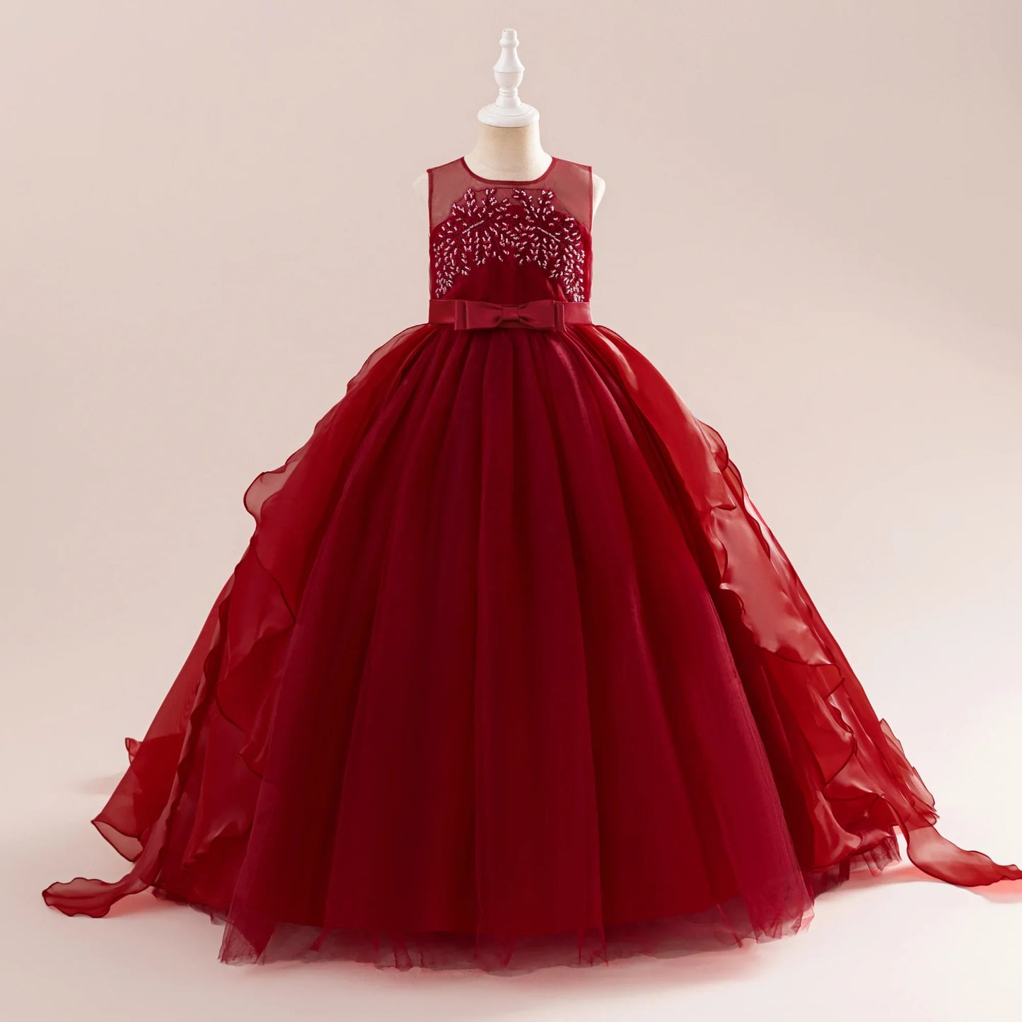 Summer Baptism Bridesmaids Girls Party Dress Elegant Tulle Wedding Princess Prom Dress For Girl Gala Birthday Christmas Vestidos