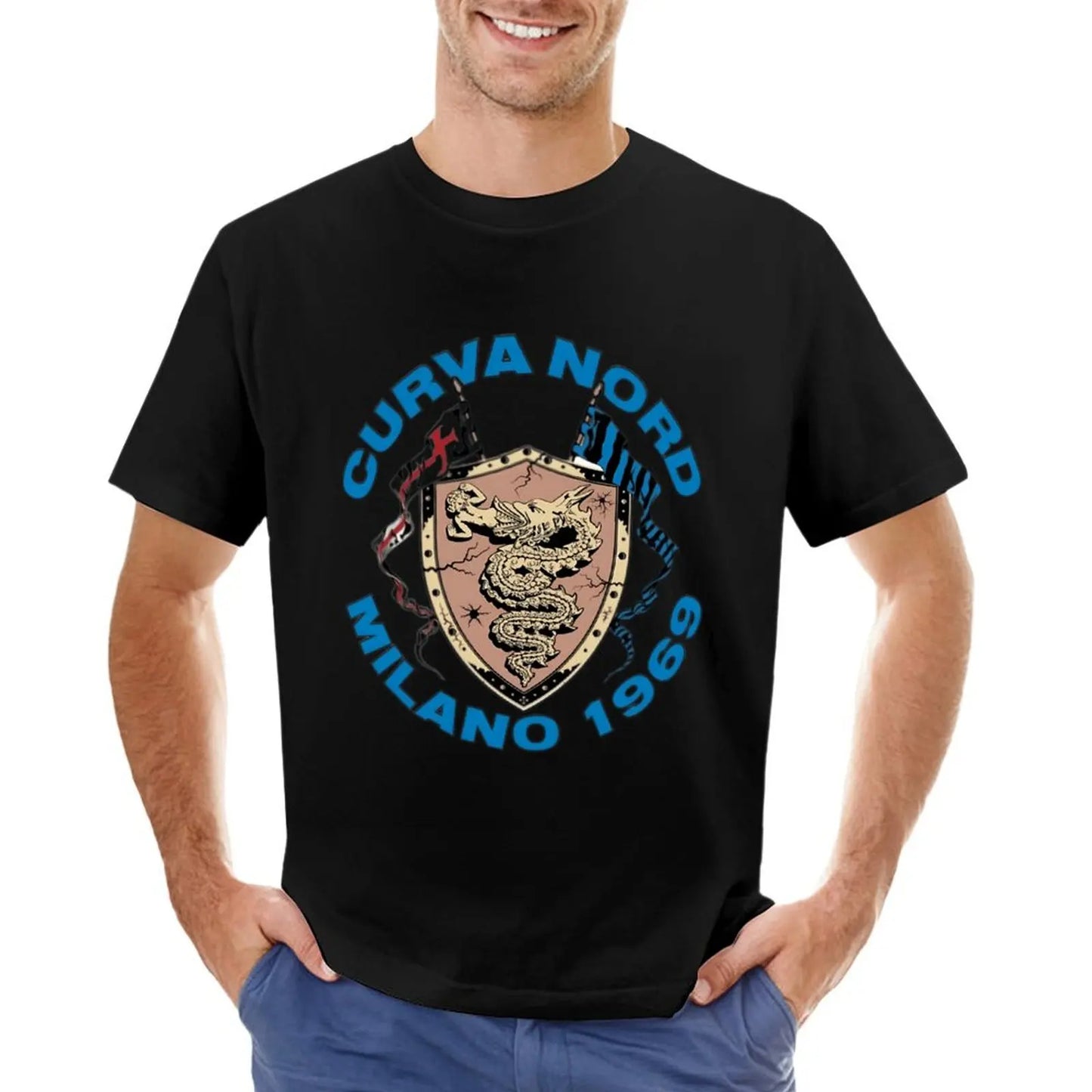 Curva Nord Milano 1969 T-Shirt summer top oversizeds men workout shirt