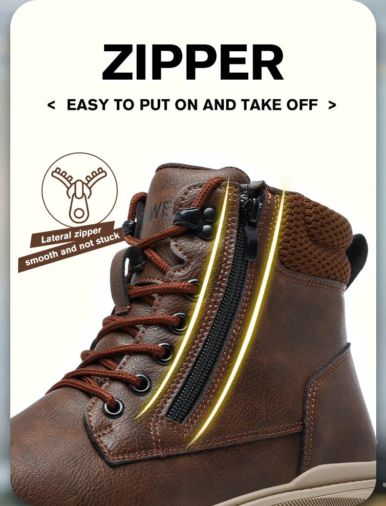 Protection Safety Shoes Men's Anti-smash Anti-puncture Wear Resistance Work Boots Anti-slip Sole Indestructible Safety Shoes