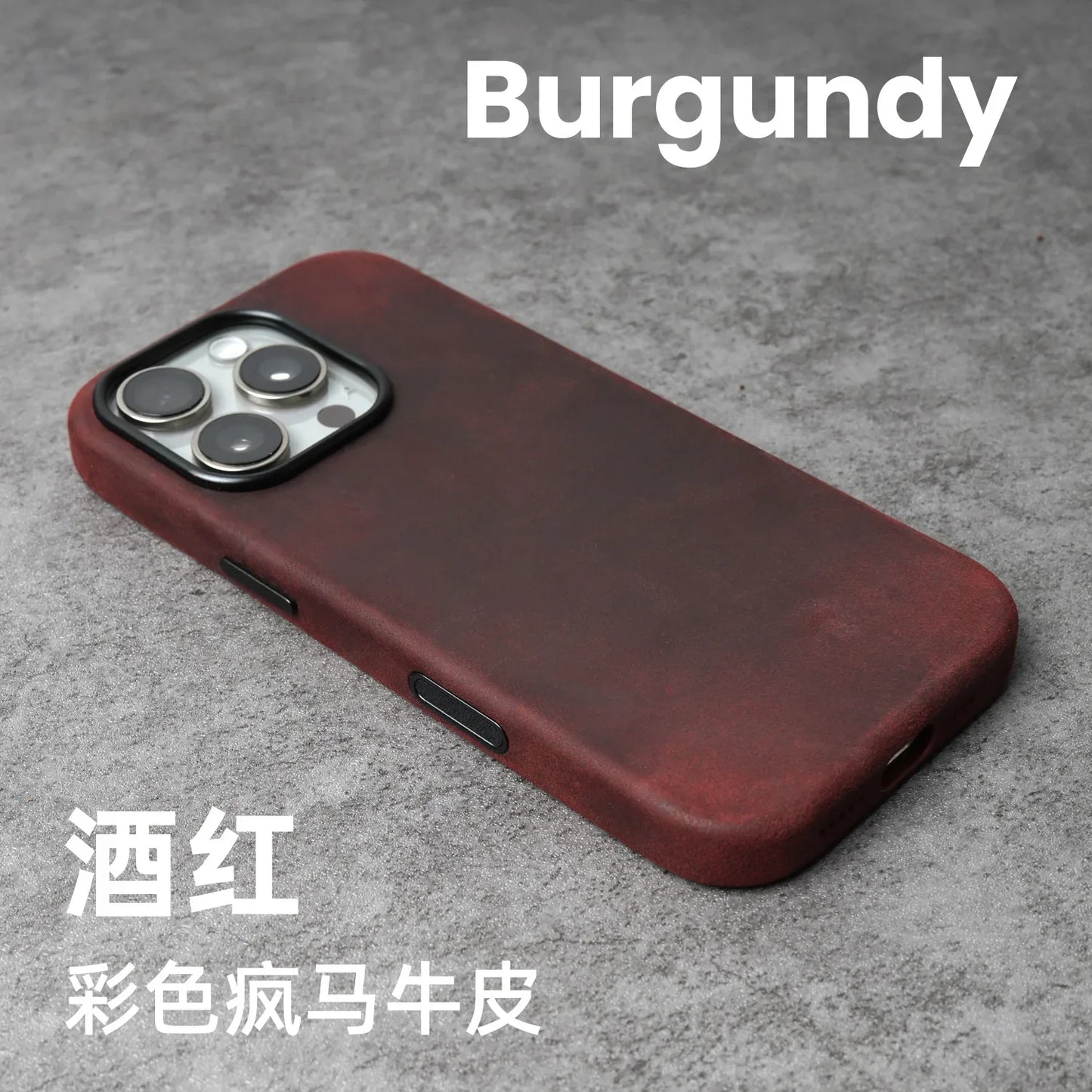 Genuine Leather Case for iPhone 17 16 15 Pro Max Magnetic PULL-UP Cowhide Phone Cover
