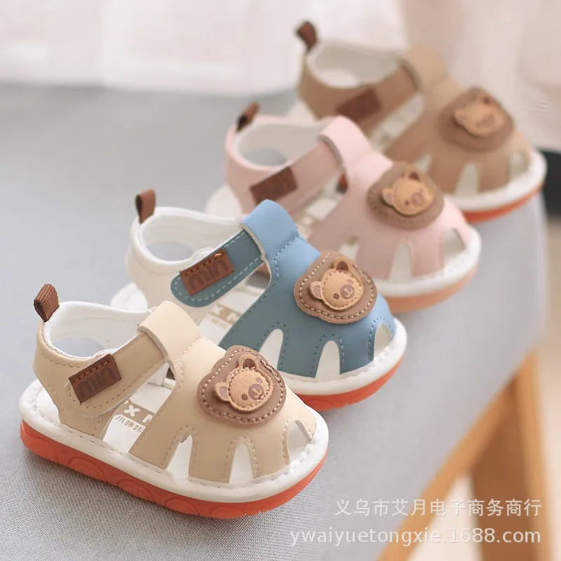 New Summer Baby Whistle Sandals Children Infant Casual Walking Shoes Toddler Boys Girl Kids Anti-Slip Closed-Toe Cartoon Sandals