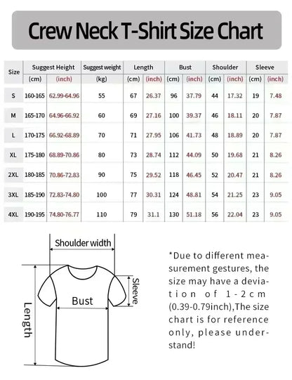 Summer Men's Low Cortisol Letter Printed Round Neck T-shirt 100%Cotton Neutral High Quality Loose Sports Short Sleeve Large Size