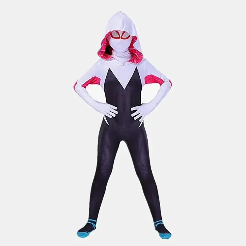 Kids Superhero Costume Extraordinary Masks Jumpsuit Boys Girls Halloween Party Outfit Breathable Full Body Cosplay Suit Festival