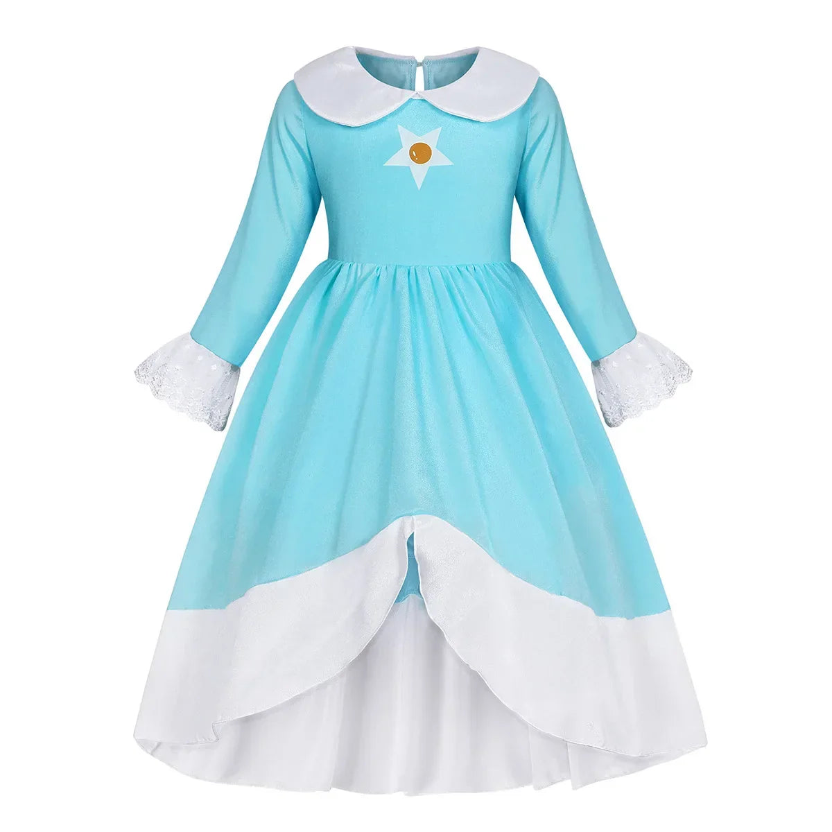 Rosalina Dress Girls Peach Cosplay Kids Party Princess Costume Birthday Blue Dresses Children Clothing