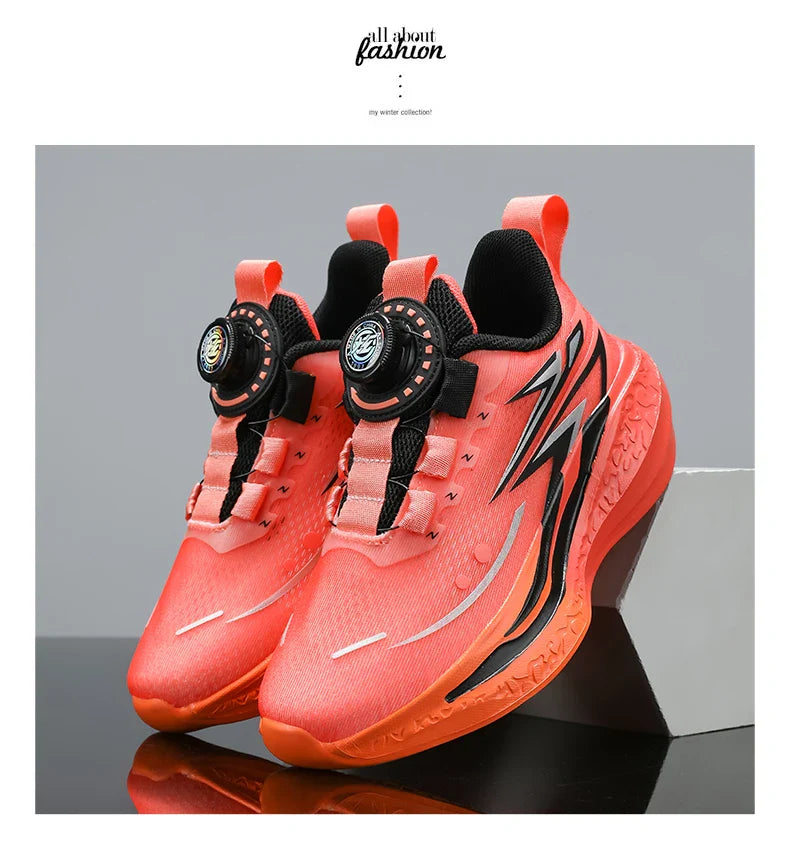 Children's Basketball Shoes Kids Sneakers Non-slip Boys Girls Basketball Boots Outdoor Ultralight Running Trainers Mesh Sneakers