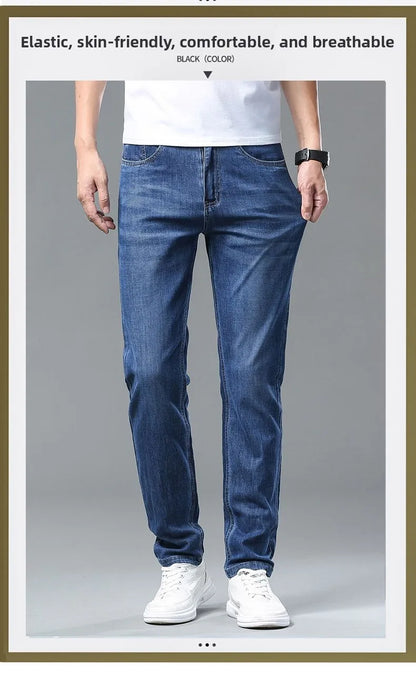 Men's New Fashion Business Jeans for Autumn and Winter  Classic Style Casual Stretch Slim Jeans  Men's Brand Jeans Jeans Pants