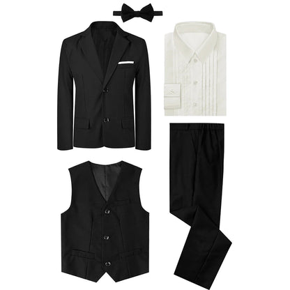 Boys Suit Set Kid Wedding Tuxedo Teenager Easter Formal Outfit Halloween Chritmas Birthday Party Gift School Performance Blazer