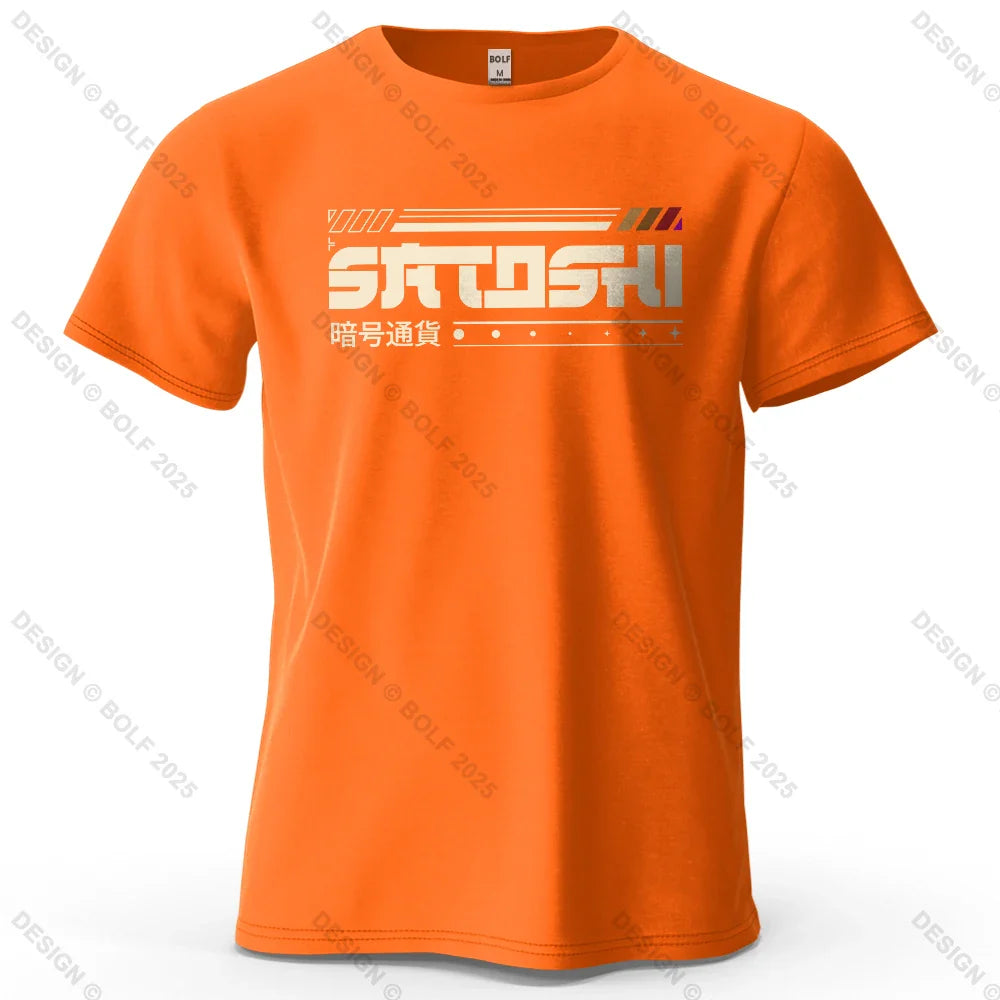Satoshi and Crypto Printed Men's T-Shirt 100% Cotton Oversized Tech Theme Outfits Graphic Tees for Women Tops Tees Streetwear