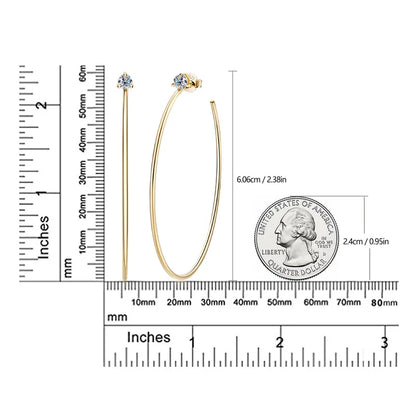 Sparkling Real D Color 0.3CT 4mm Big Moissanite Hoop Earrings For Women S925 Sterling Silver Diamond Earring Fine Jewelry