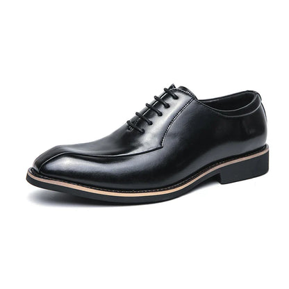 Luxury Business Dress Oxford Men Leather Shoes Painted Stripes Brogue Breathable Spring Autumn office wedding Shoes For Man