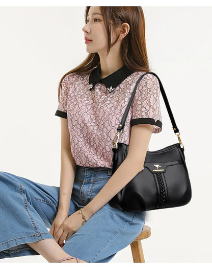Genuine High Quality Soft Leather Women's Handbag Trend Designer Female Crossbody Bag Casual Shoulder Messenger Handbags 2024