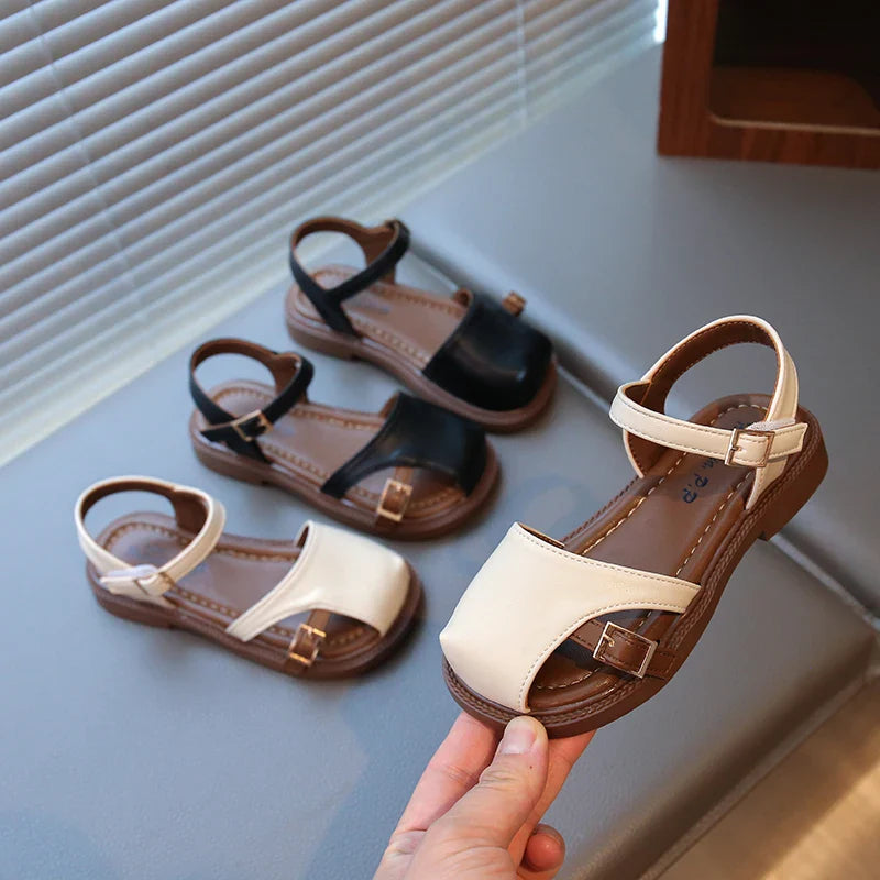 Summer Quick-Dry Children’s Sandals for Girls Non-Slip Soft Sole Toddler Flats Shoes  Princess Style Shoes Party School Elegant