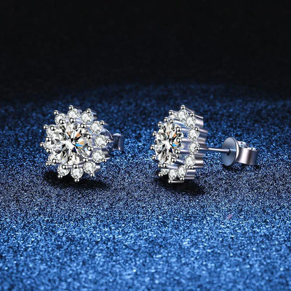 1CT Moissanite Earring For Women Girl 925 Sterling Silver Sparkling Diamond Ear Studs Wedding Engagement Jewelry Gift