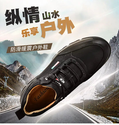 2024 Business Comfort Men's Shoes Simple versatile leather footwear Casual outdoor anti slip loafers male new comfortable flat