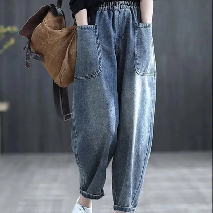 Women's Fashion Large Pocket 9-Point Harlan Pants