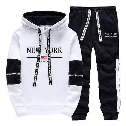 Quality Mens Tracksuit Casual Print Sweatshirts Sports Jogging Mens Clothing Autumn Winter Sportswear Single Piece Hoodie Pants