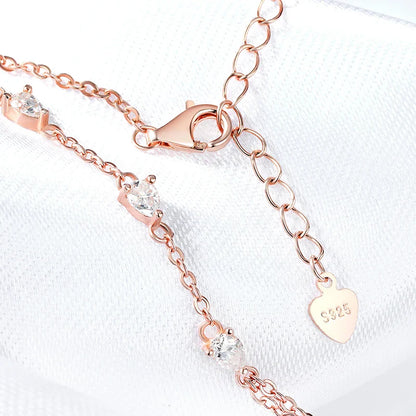 Pear Cut Genuine Moissanite Bracelets for Women Girls Luxury Chain Lab Diamond S925 Sterling Silver Plated 18K Jewelry