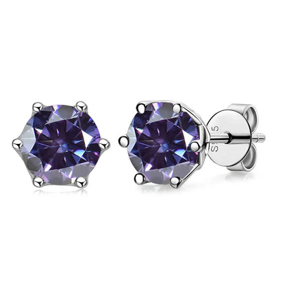 Real 1 CT D Color Moissanite Stud Earrings For Women Top Quality 925 Sterling Silver Sparkling Wedding Jewelry