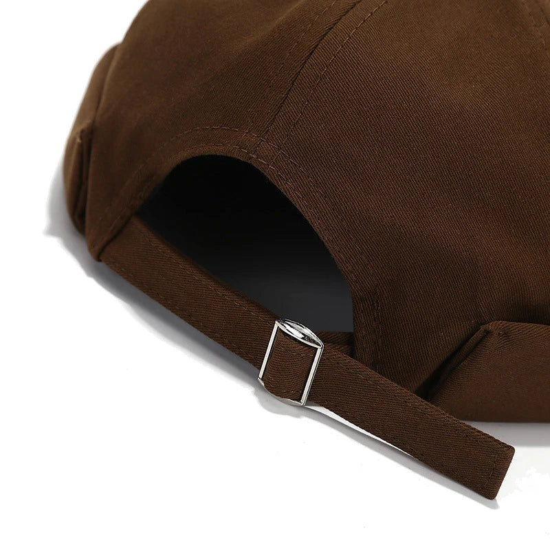 Letter Embroidery Docker Cap Without Visor Brimless Caps Solid Colors Retro Beanie Hat Adjustable Hip Hop Fashion Street