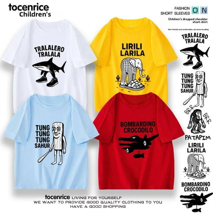 Children's Summer High Quality Cotton Short Sleeve Parent-Child Clothing Trend T-Shirt