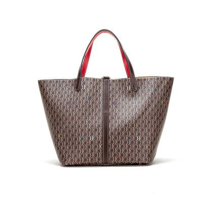 Classic Style Women's Large-capacity Handbag Letters Print Design Small Metal Accessories Exquisite Workmanship