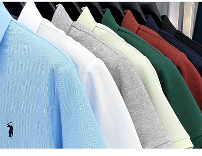 High end brand 100% cotton short sleeve polo shirt men luxur pony embroidery comfort breathable fashion T-shirt summer new top