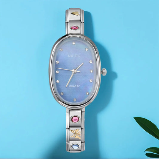 Fashion New Niche Watch Female Style Female Student Ellipse Quartz Watch Stainless Steel Strap Width 9mm Everyday Gifts