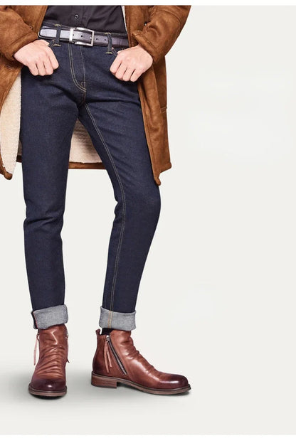 Men's Pu Boots Fashion Chelsea Men's Comfortable High Top Zipper Boots Non-slip Flat  Men's Boots Cowboy