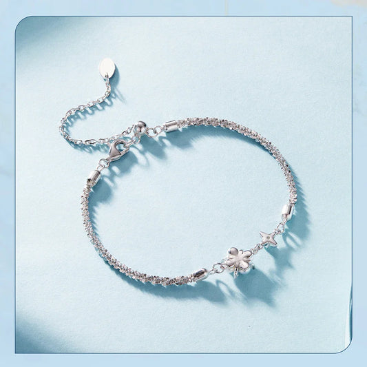 925 Sterling Silver Bracelets Moissanite Natural Pearl Starlight Bracelet Adjustable Wrist Link Chain with GRA for Women