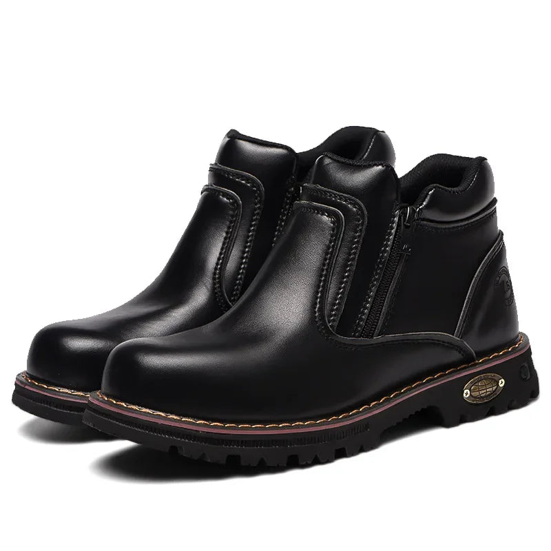 2025 Work Shoes for Men Waterproof Safety Shoes Man Anti Spark Leather Boots Man Anti Puncture Anti Slip Welder Shoe