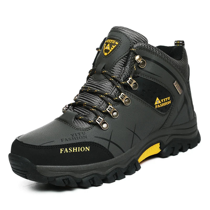 Men Winter Snow Boots Waterproof Leather Sneakers Super  Warm Men's Boots Outdoor Male Hiking Boots Work Shoes Size 39-47