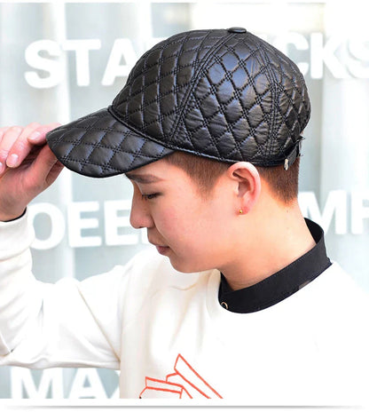 2026  Spring Genuine Sheepskin Leather 55-61CM Black Baseball Caps For Man Casual Street Gf Gorras Dad Hat