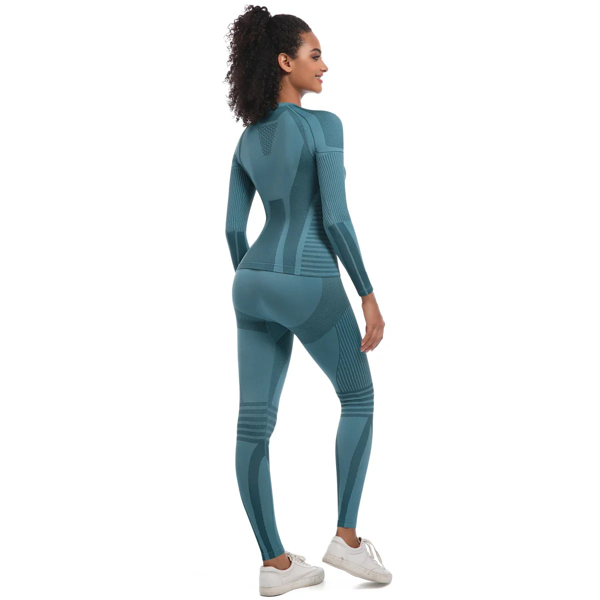 Women Skiwear Set Yoga Set Skiing Underwear Fitness Workout Thermal Gym Ski Snowboarding Running Yoga Exercise Suit Long Johns