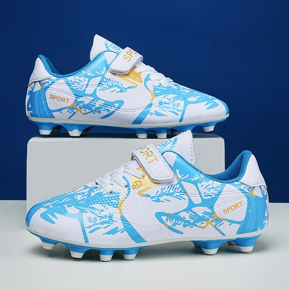 Kids Soccer Cleats Boys Football Shoes Training Boots Youth Ultralight Non-slip Sports Sneakers Breathable Comfortable Grass