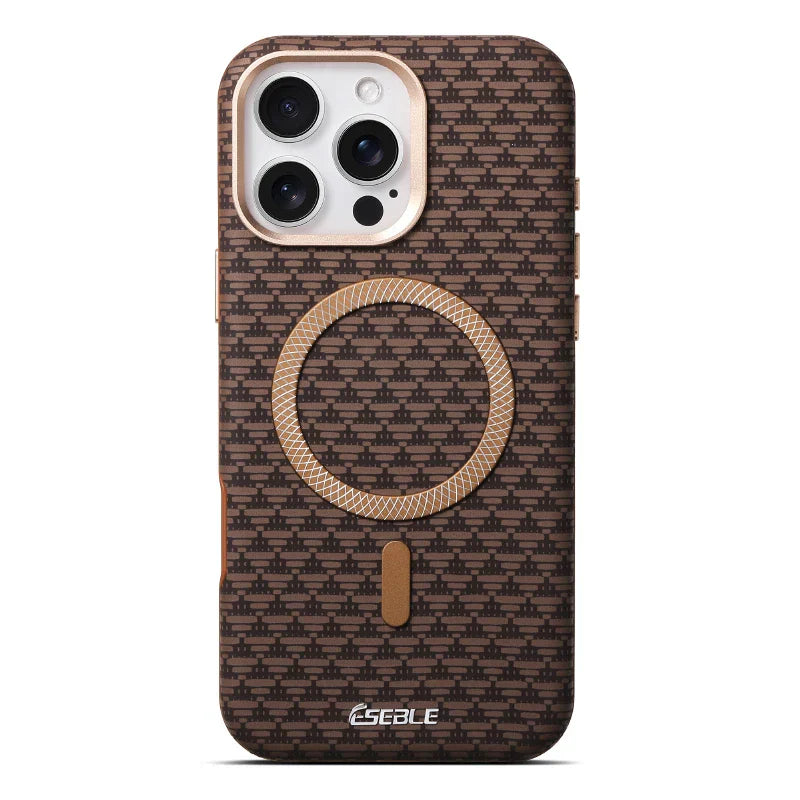 For Magsafe Magnetic Solid Color Triangle Pattern Phone Case for iPhone 17 Pro Max 15 13 14 16 Pro Max Bumper Back Cover