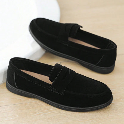 Business Commute Slip On Men's Loafers Preppy Breathable Suede Casual Shoes Outdoor Flats Non Slip Daily Walking Driving Shoes