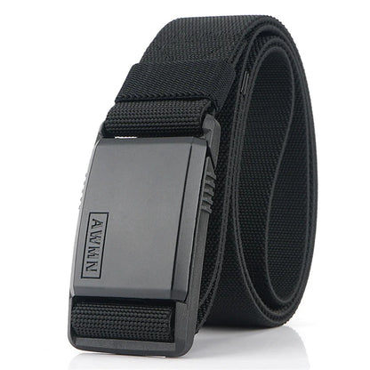 2026 New Fashion Nylon Belt  Magnetic Buckle Adjustable Belts For Men Elastic Belts High Quality Wear-resistant Training Belt