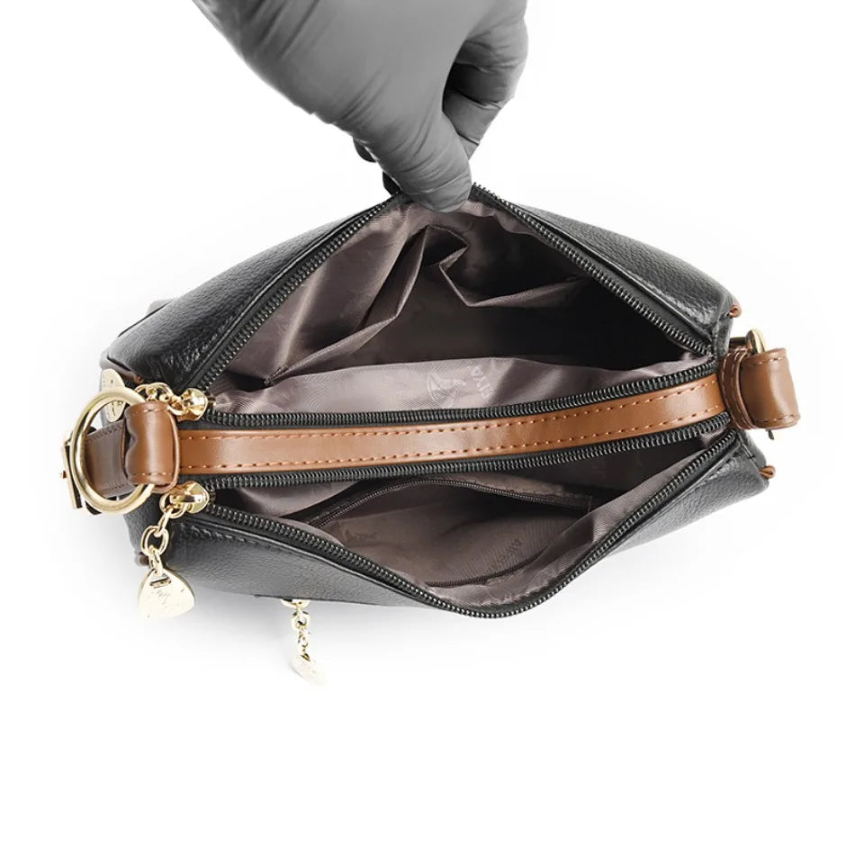 Genuine 3 Layers High Quality Soft Leather Ladies Crossbody Bags for Women Luxury Handbags Women Bags Designer  Shoulder 2024