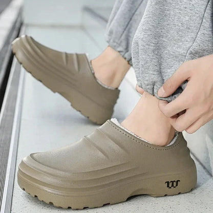 Waterproof Cotton Chef Shoes For Men Anti-Slip Work Footwear Warm Comfortable Kitchen Specialized Shoes With EVA Outsole