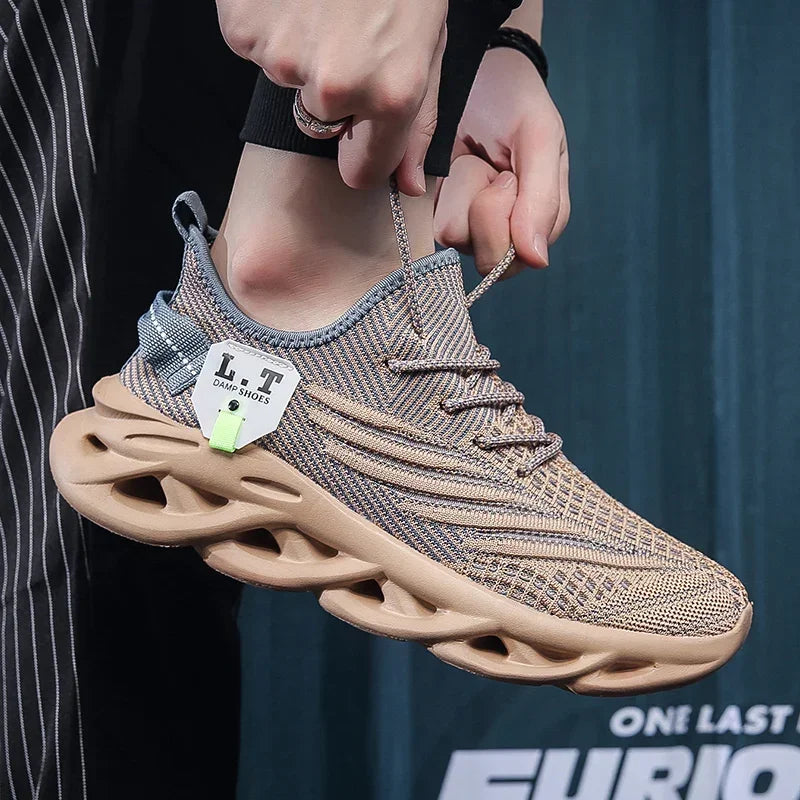 Men Sports Running Black Jogging Shoes Casual Sneakers Outdoor Breathable Mesh Women Light Shock-absorption Sneakers Man