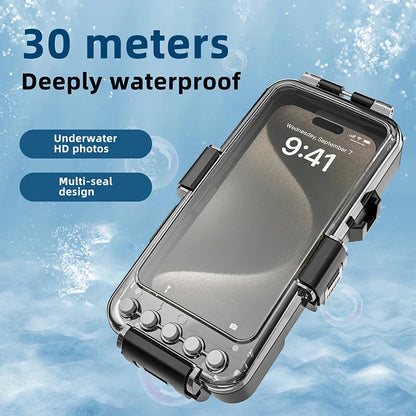Bluetooth 30 Meter Deep Waterproof Case For iPhone 17 Air 16 15 14 13 12 Pro Max 11 Samsung Galaxy S25 S24 S23 S22 Ultra Note 20