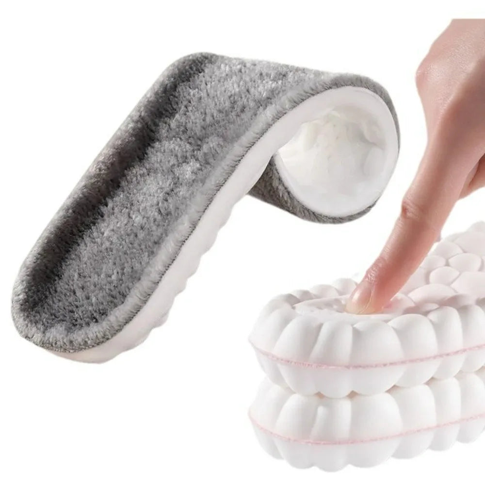 Thickened Cashmere-Like 4D Cloud Insole - Fleece-Lined Warm Comfortable Breathable Moisture-Wicking & Odor-Resistant