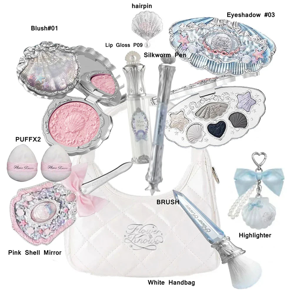 Makeup Set All In Flower Knows Little Angel Highlighter Powder Blush Strawberry Rococo Lip Gloss Perfume Kit