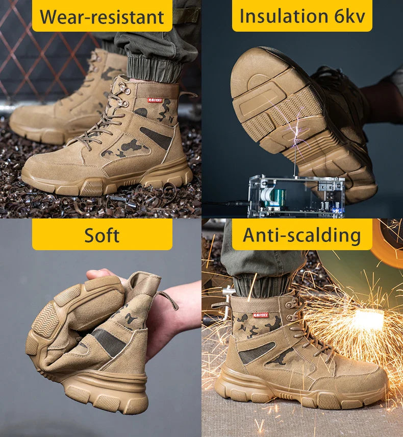 Sneakers  Indestructible Shoes Work Safety Shoes With Steel Toe Cap Puncture-Proof Male Security Protective Shoes Tactical Boots