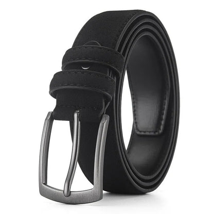 Men'S Suede Belt Retro Trend Alloy Buckle Men'S Belt Large Size Genuine High-End Belt 2023 New, Gift For Boyfriend And Dad
