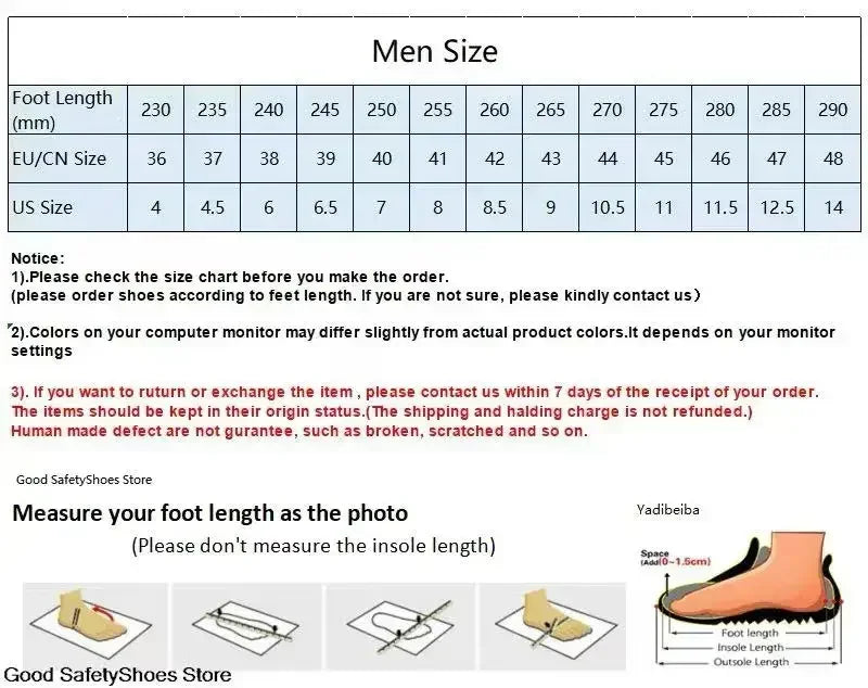 Unisex Steel Toe Waterproof Safety Boots Rubber Sole Anti-smash Anti-puncture Non-slip Durable Work Shoes Comfort Breathability.