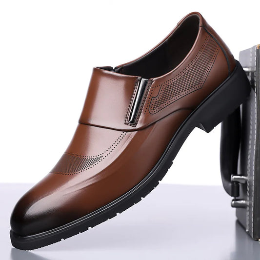 Designer Leather Shoes for Men Spring Autumn Business Casual Shoes Male Fashion Solid Color Wedding Shoe Man