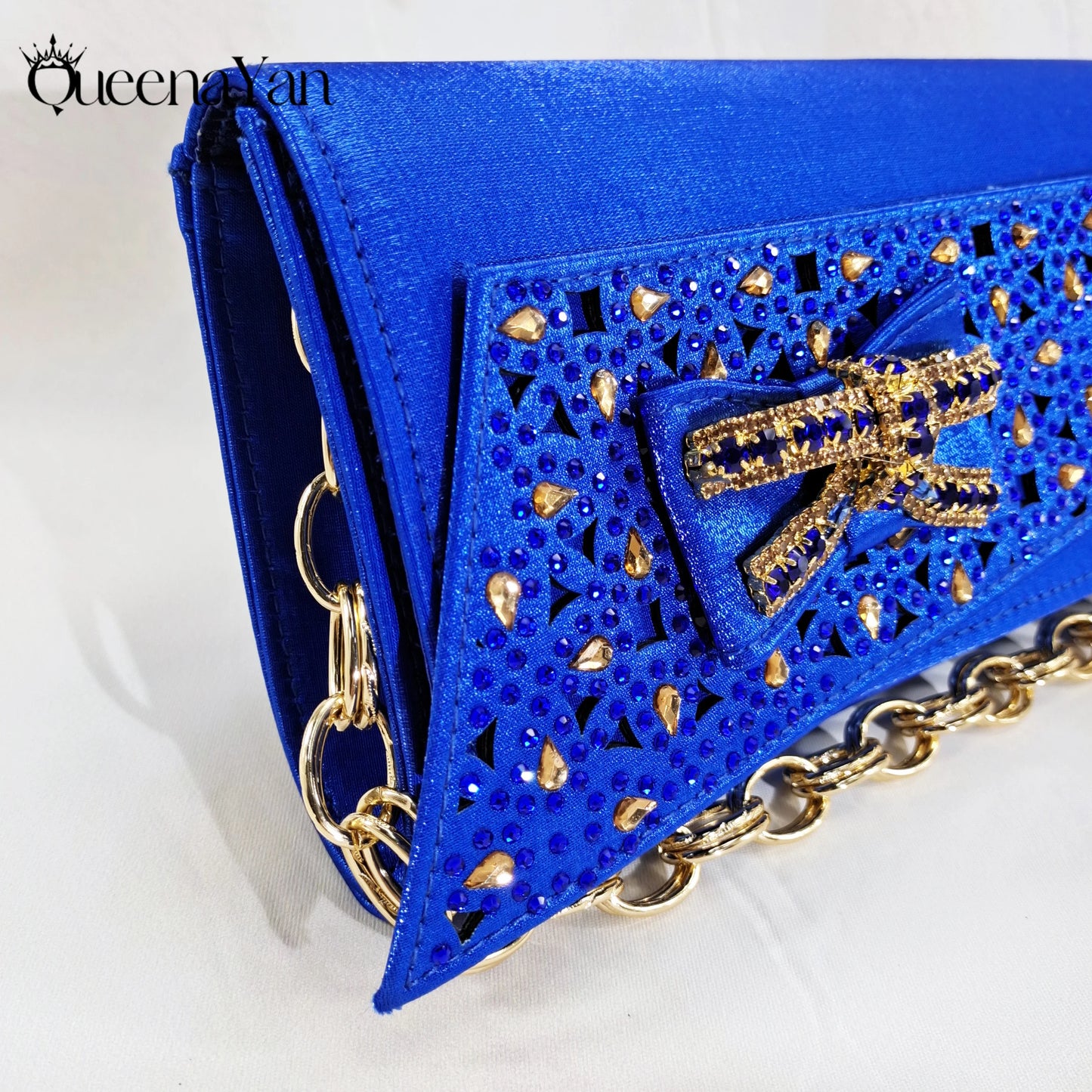 Elegant Mature Style Purple Rhinestone Design Women's Peep Toe High Heels With Matching Handbag Set for Party Wedding or Wokr